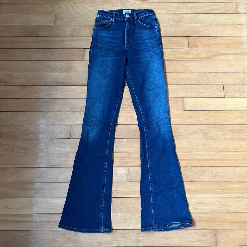 Citizens of Humanity Lilah High Rise Flare Jeans Dark Wash Blue Size 23